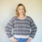 Kitty Pashmina Pullover in Black and White or Green and Pink Made to Order