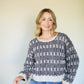 Kitty Pashmina Pullover in Black and White or Green and Pink Made to Order
