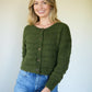 Alma Wool Cardigan in Dark Green Made to Order