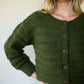 Alma Wool Cardigan in Dark Green Made to Order