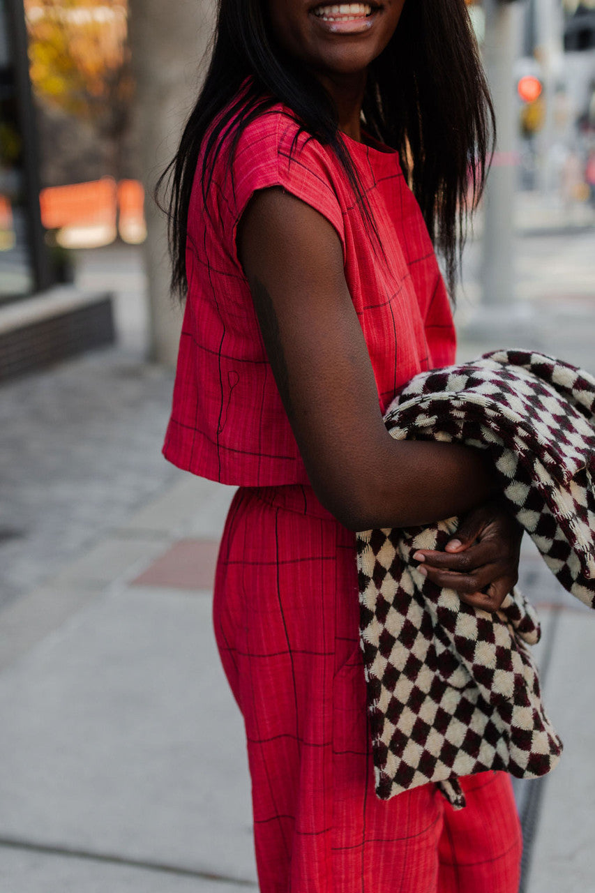 Handwoven Cotton Katie Set in Red