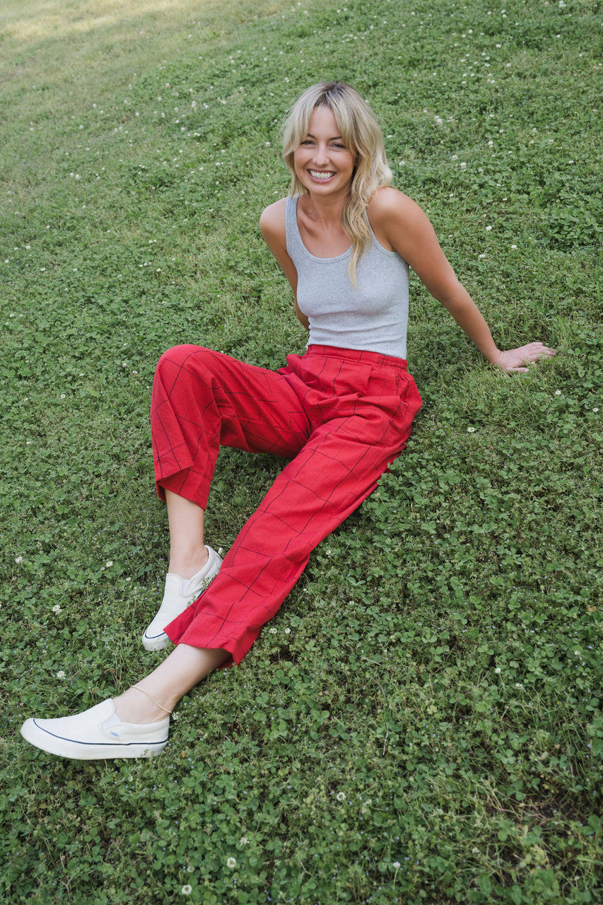 Handwoven Cotton Katie Set in Red