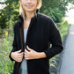 Portuguese Wool Pieper Coat in Black and Brown Accents - M Left