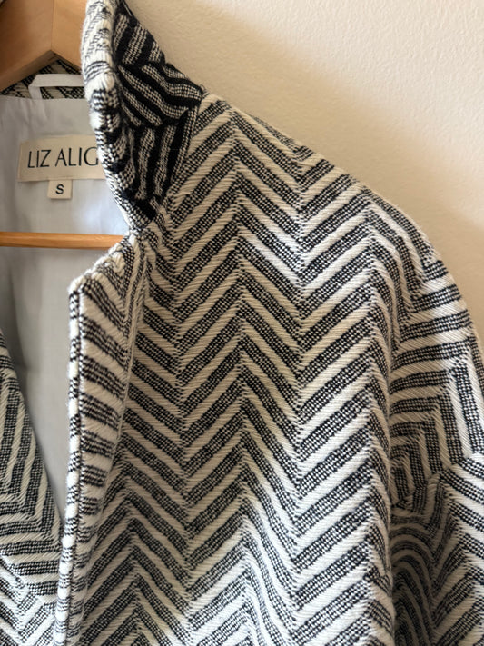 Portuguese Wool Pieper Coat in Mix-Match Herringbone