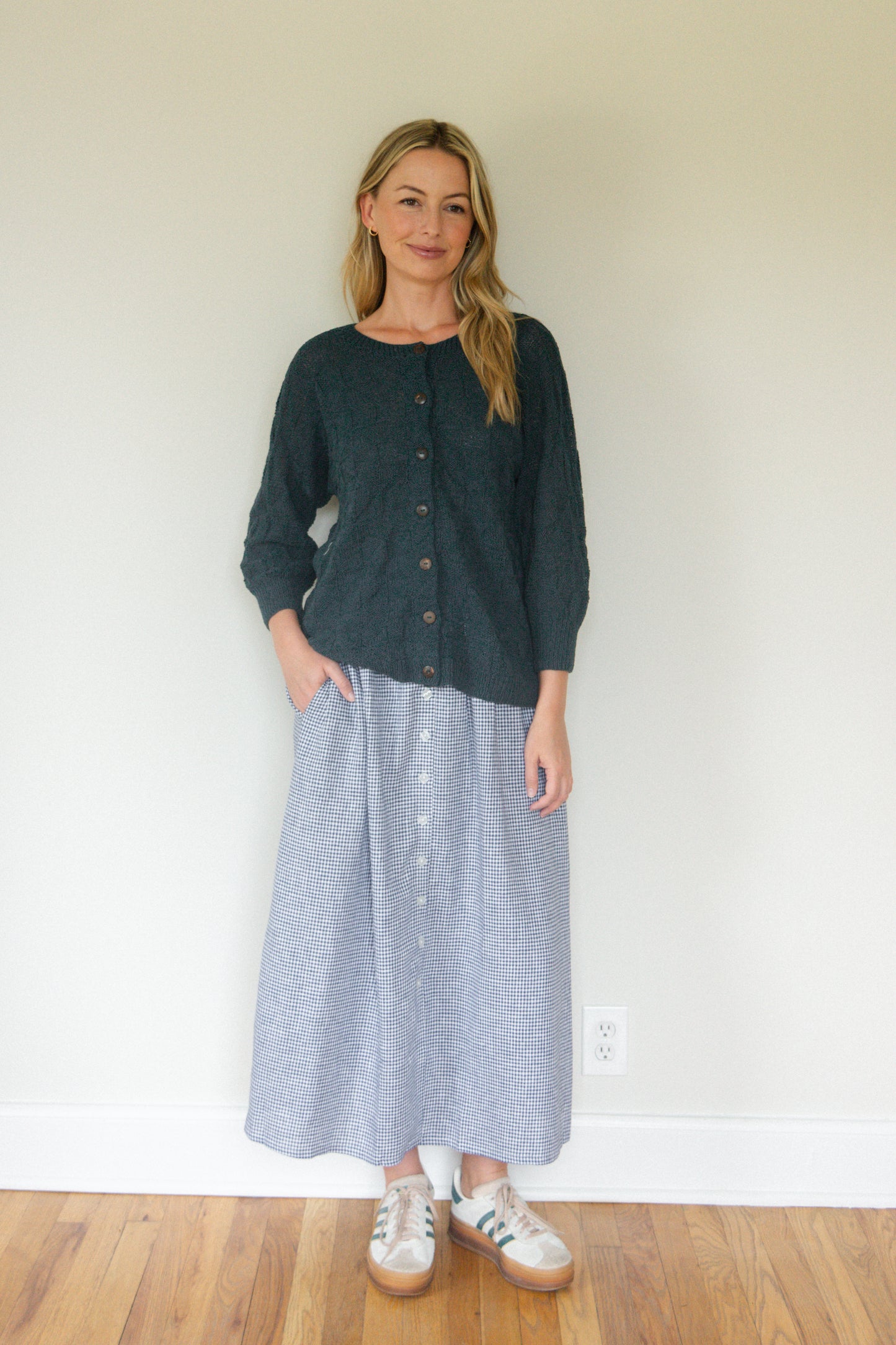 Perry Gathered Midi Skirt