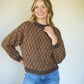 Faye Cotton Pullover in Chestnut and Navy Made to Order