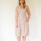 June Dress Sleeveless in Red and White Striped Linen