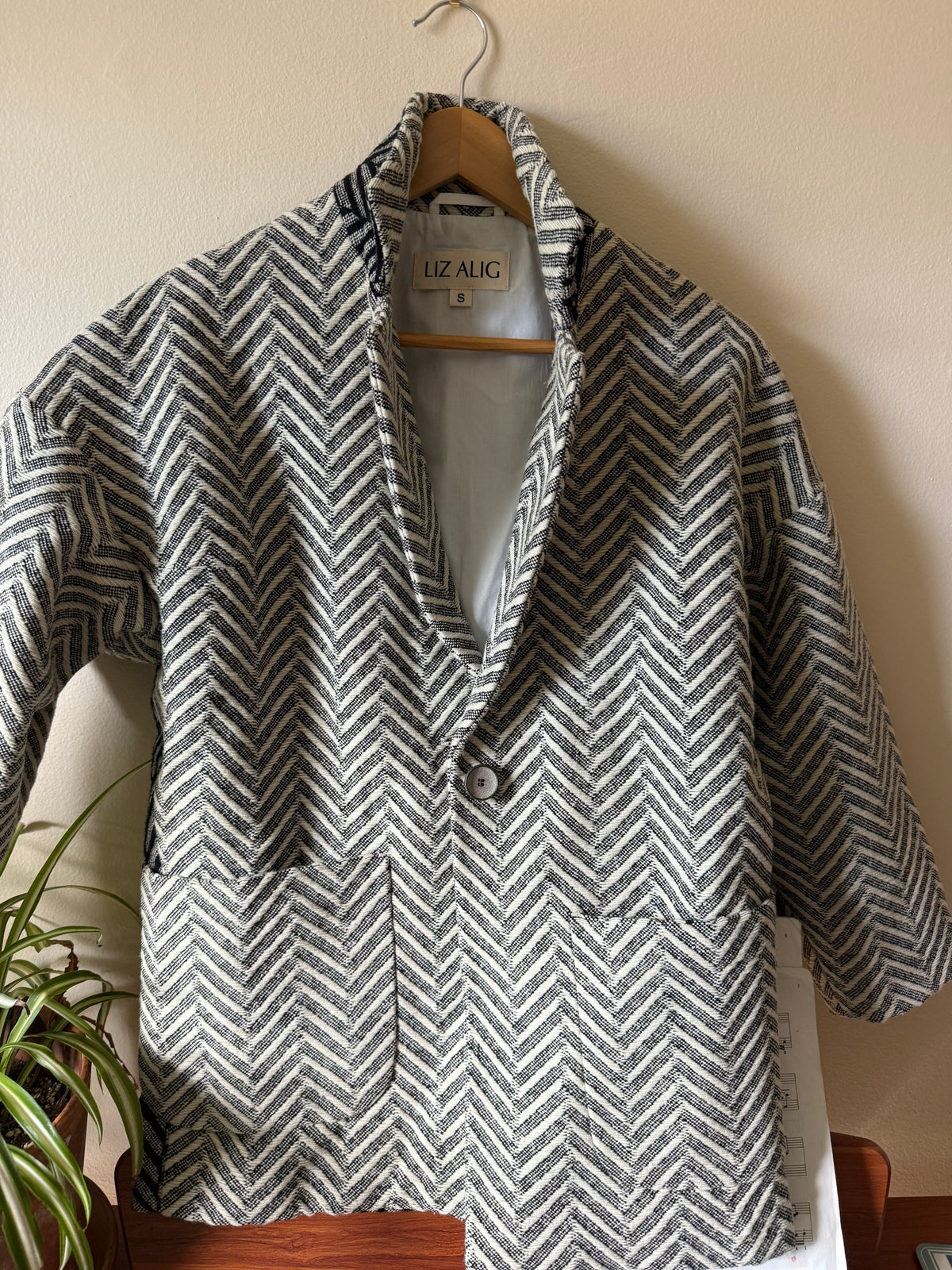 Portuguese Wool Pieper Coat in Mix-Match Herringbone Made to Order February