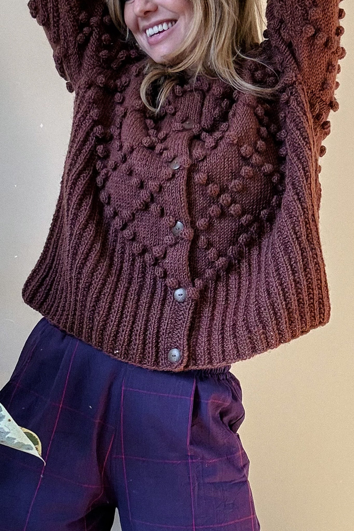 Hand Knit Nepali Wool Jill Sweater in Rust Made to Order – LizAlig