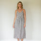 Faro Dress in Brown and Cream Plaid Linen