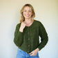 Alma Wool Cardigan in Dark Green Made to Order