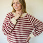 Ivy Wool Pullover in Red and Cream Made to Order