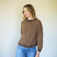 Faye Cotton Pullover in Chestnut and Navy Made to Order