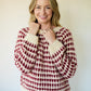 Ivy Wool Pullover in Red and Cream Made to Order