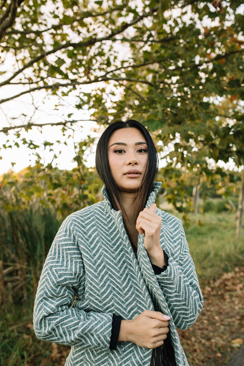 Portuguese Wool Pieper Coat in Vintage Cream