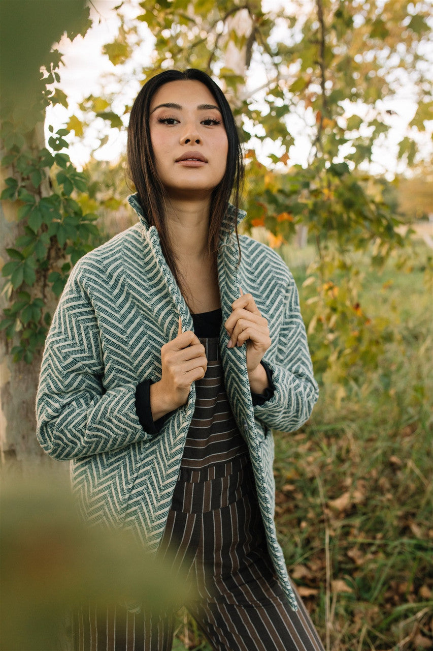 Portuguese Wool Pieper Coat in Vintage Cream