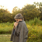 Portuguese Wool Pieper Coat in Black and Cream Thin Herringbone Made to Order