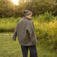 Portuguese Wool Pieper Coat in Black and Cream Thin Herringbone Made to Order