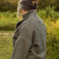 Portuguese Wool Pieper Coat in Black and Cream Thin Herringbone Made to Order