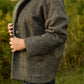 Portuguese Wool Pieper Coat in Black and Cream Thin Herringbone Made to Order
