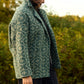 Portuguese Wool Pieper Coat in Dark Grey and Cream Lace Weave Made to Order