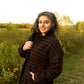 Portuguese Wool Pieper Coat in Black and Brown Check Made to Order