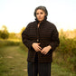 Portuguese Wool Pieper Coat in Black and Brown Check Made to Order