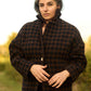 Portuguese Wool Pieper Coat in Black and Brown Check Made to Order