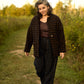 Portuguese Wool Pieper Coat in Black and Brown Check Made to Order