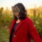 Portuguese Wool Pieper Coat in Red Houndstooth Made to Order