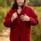 Portuguese Wool Pieper Coat in Red Houndstooth Made to Order