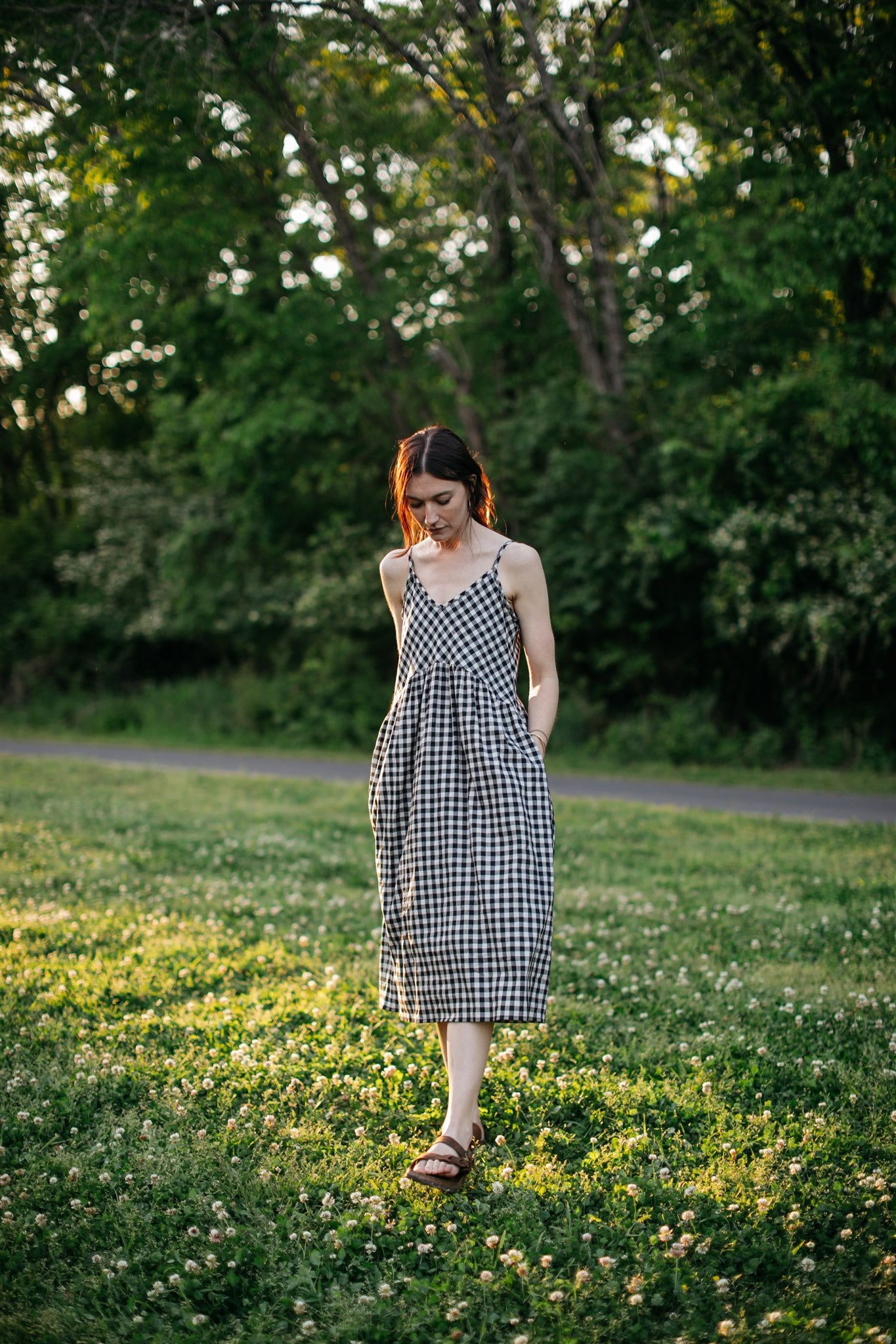 Faro Dress in Recycled Black and White Gingham Made to Order