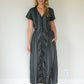 June Dress in Black and White Linen