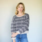 Kitty Pashmina Pullover in Black and White or Green and Pink Made to Order