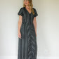 June Dress in Black and White Linen
