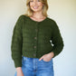 Alma Wool Cardigan in Dark Green Made to Order
