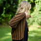 Maria Handwoven Cotton Jacket in Brown Stripe