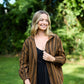 Maria Handwoven Cotton Jacket in Brown Stripe
