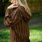 Maria Handwoven Cotton Jacket in Brown Stripe