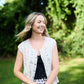 Maria Hand Knit Cotton Vest in Cream