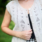 Maria Hand Knit Cotton Vest in Cream