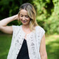 Maria Hand Knit Cotton Vest in Cream