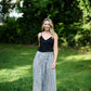Bias Cut Tank in Black Handwoven Cotton