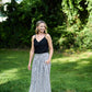 Bias Cut Tank in Black Handwoven Cotton