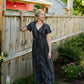 June Dress in Black and White Linen