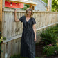 June Dress in Black and White Linen