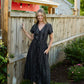 June Dress in Black and White Linen