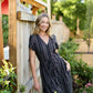 June Dress in Black and White Linen