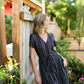 June Dress in Black and White Linen