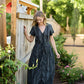June Dress in Black and White Linen
